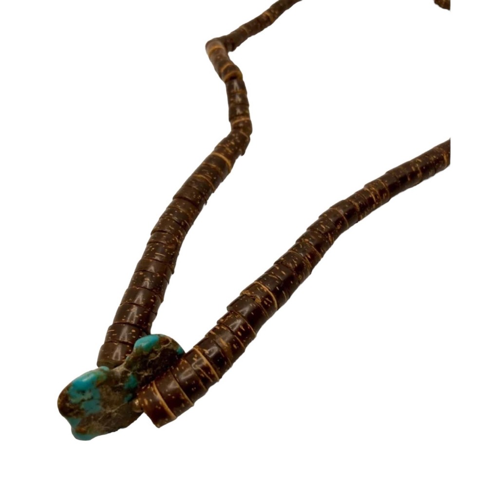 Vintage Wooden &‎ Turquoise Necklace